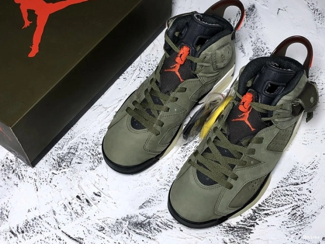 Cheap TBK Medium x Jordan Air Olive Scott 6 CN1084-200 Travis 0709